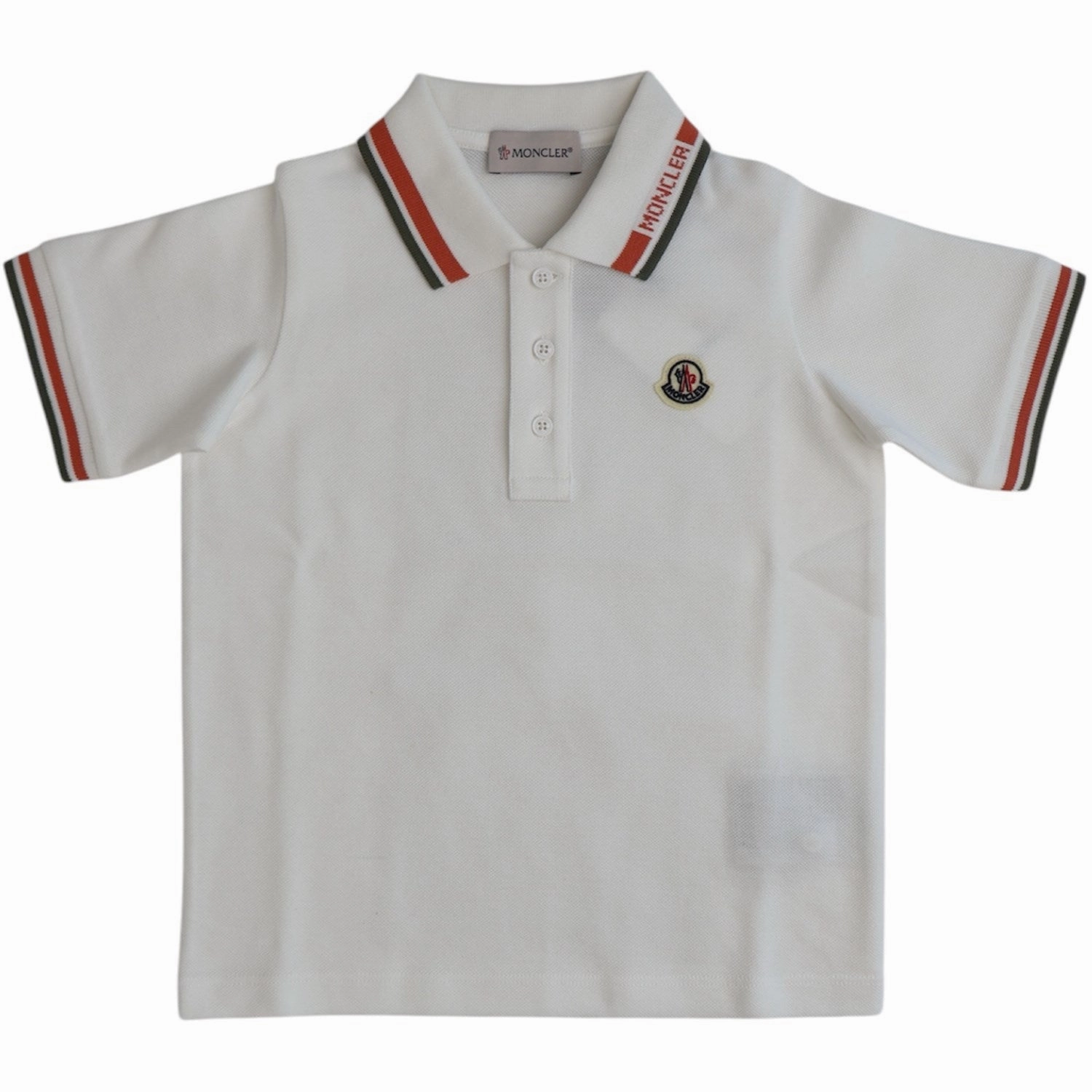 Multi Ply Collar Moncler Natural Ss Polo T-Shirt