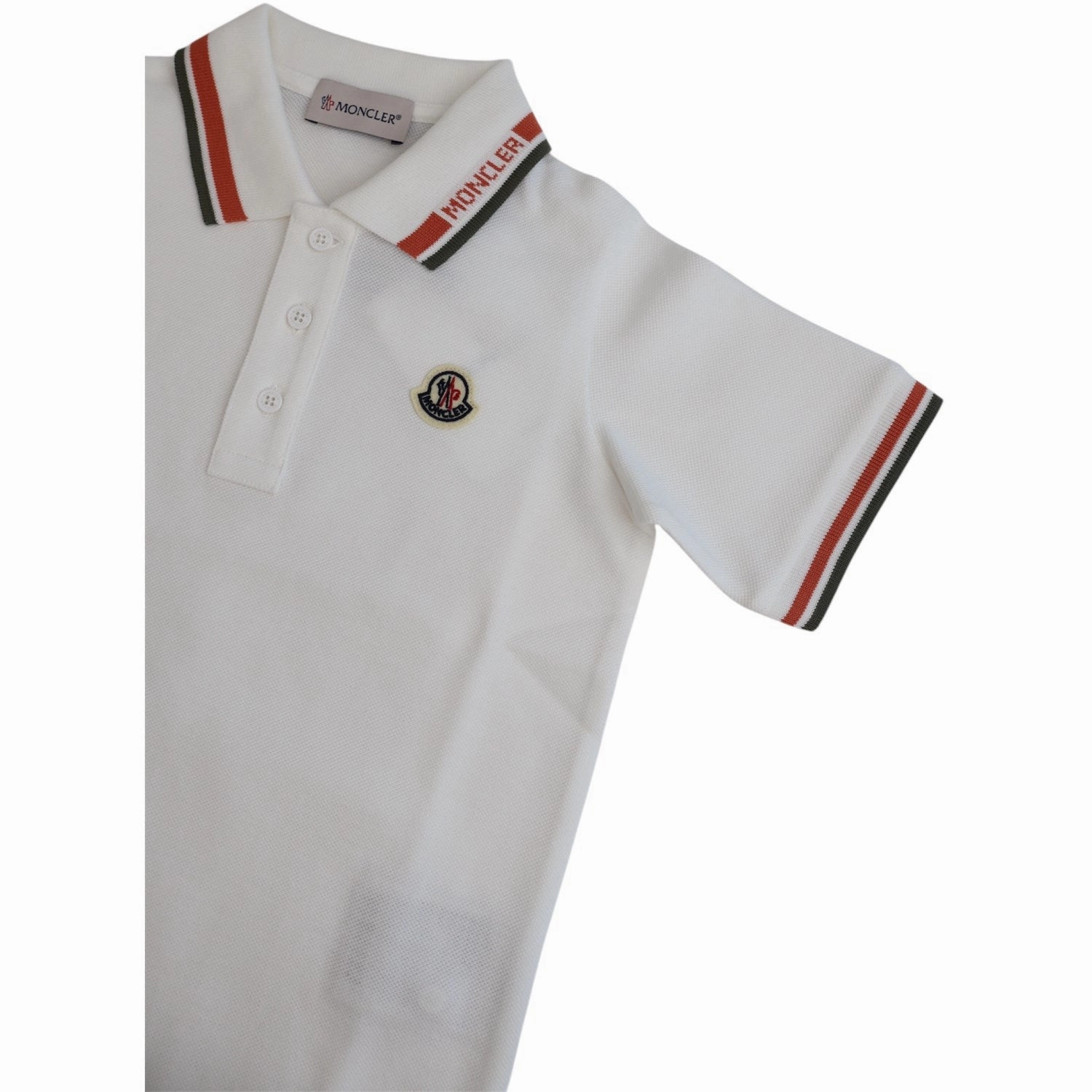 Relaxed Style Tagless Neck Label Moncler Natural Ss Polo T-Shirt