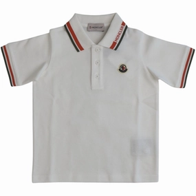 Multi Ply Collar Moncler Natural Ss Polo T-Shirt