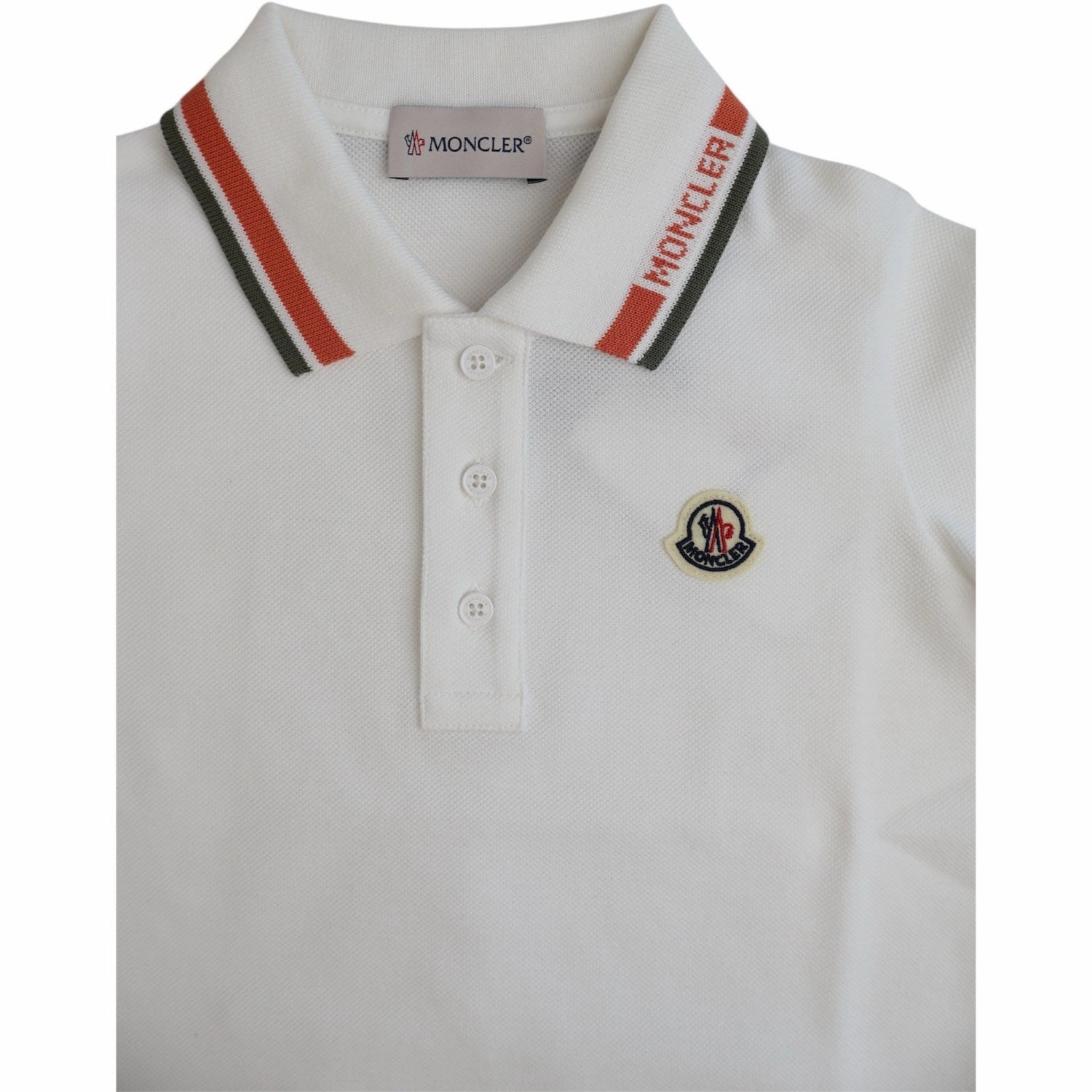 Moncler Natural Ss Polo T-Shirt Lightweight Knit Material