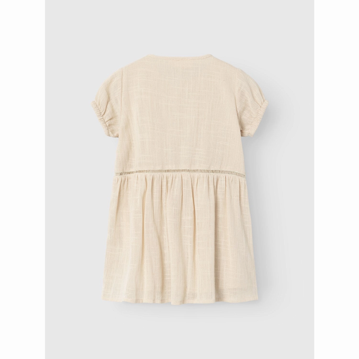 Lil'atelier Bleached Sand Halla Loose Dress Day Fit Crinkle Effect