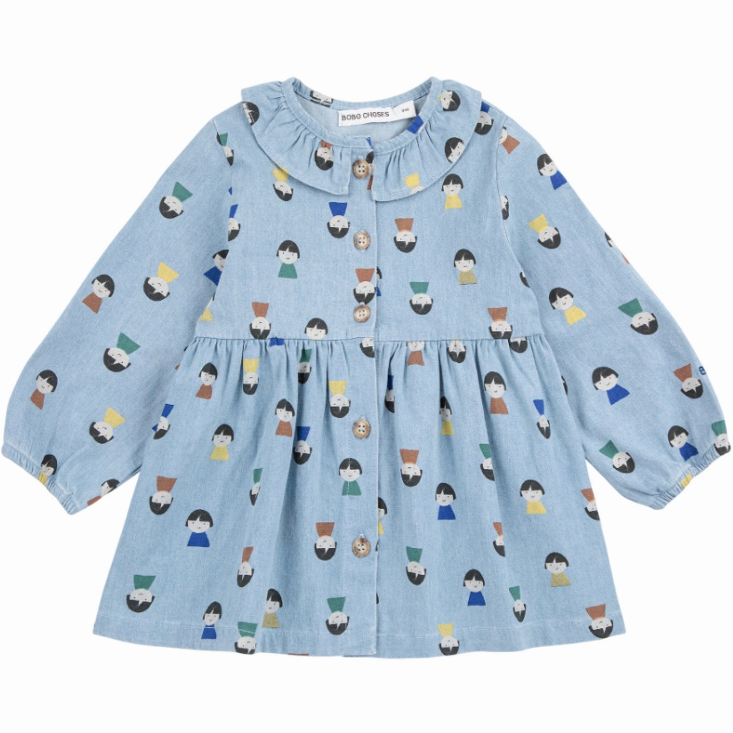 Airy Weave Vibe Choice Bobo Choses Light Blue Game Pawns All Over Light Denim Dress
