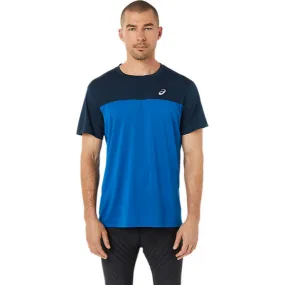 sports activity Asics maglietta manica corta da uomo in tessuto tecnico Race Top 2011C239.400 blu-azzurro