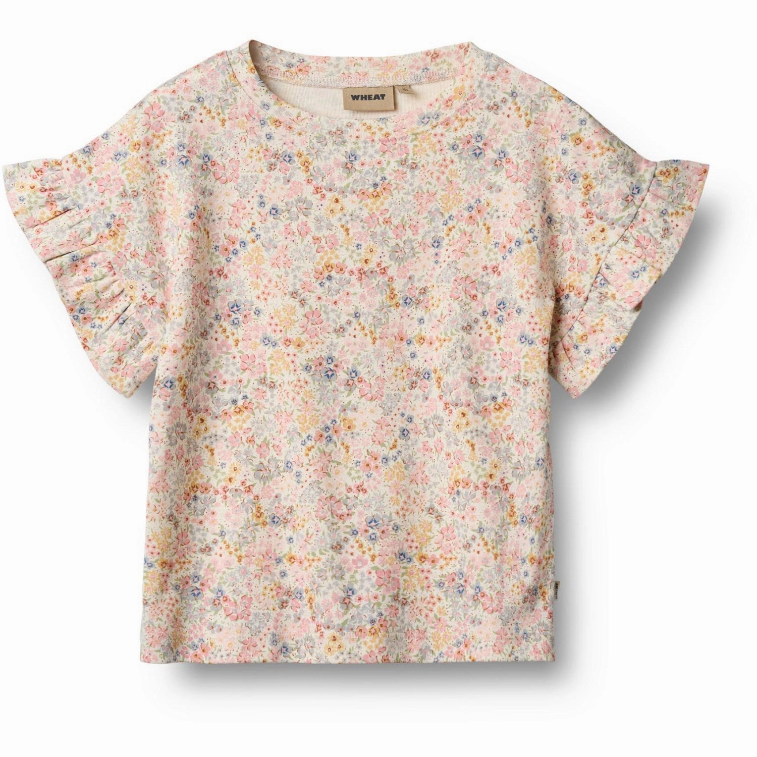 Versatile Design MultiPly Fabric Wheat Bright Flowers T-Shirt S/S Ally