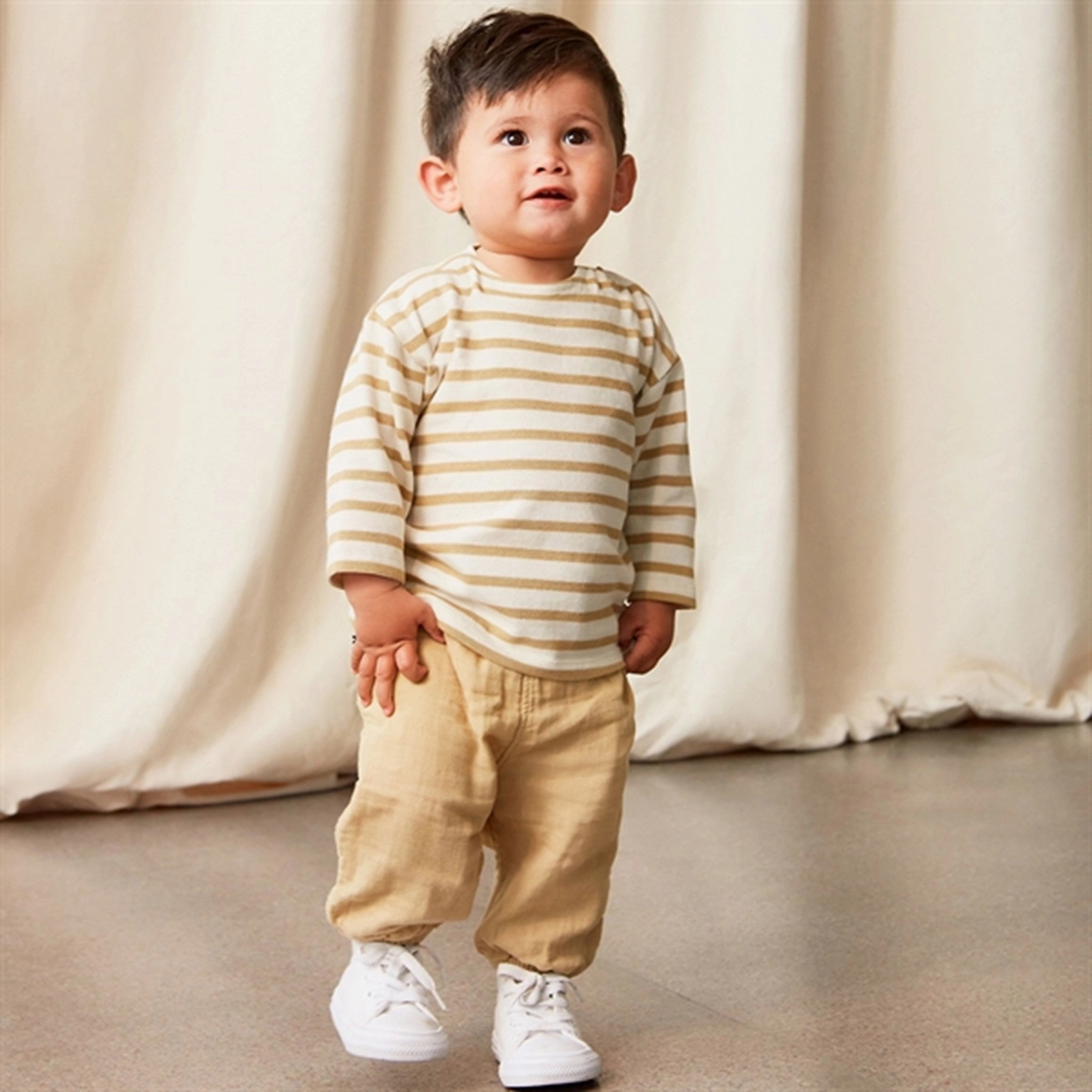 Molo Cardboard Stripe Edarko Shirt Neutral Shade