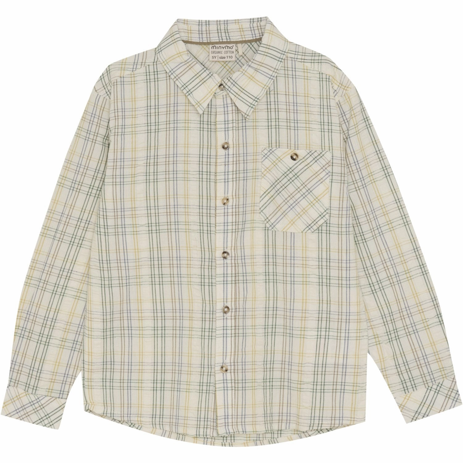 Minymo Marshmallow White Shirt Check Retro Vibe