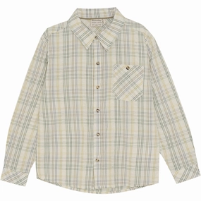 Winter Layering Soft touch finish Minymo Marshmallow White Shirt Check
