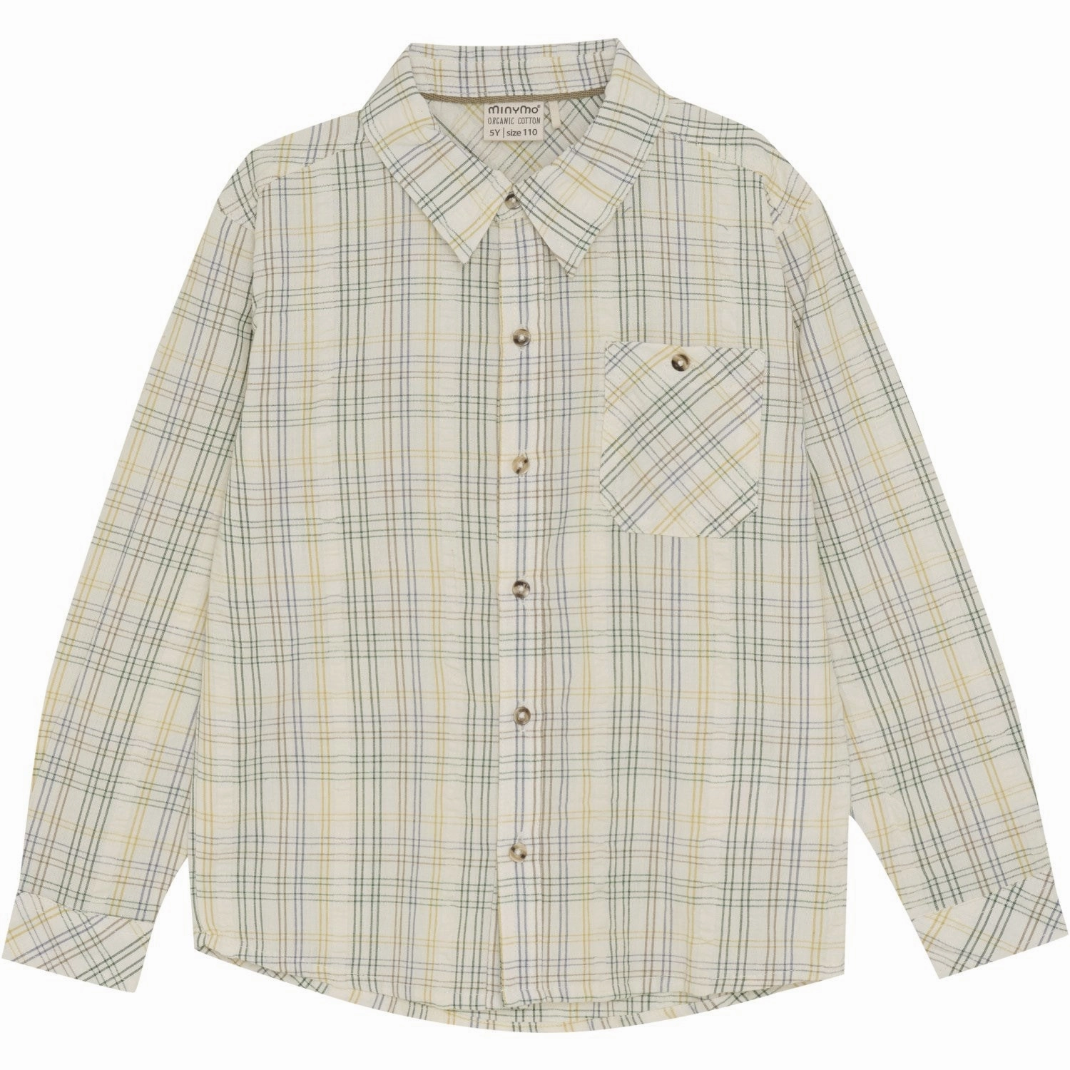 Winter Layering Soft touch finish Minymo Marshmallow White Shirt Check