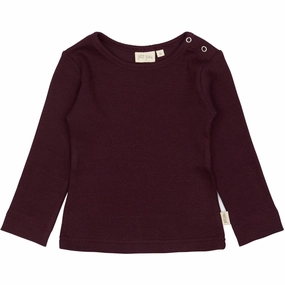 Linen blend Classic Color Petit Piao Dark Grape T-shirt L/S Modal