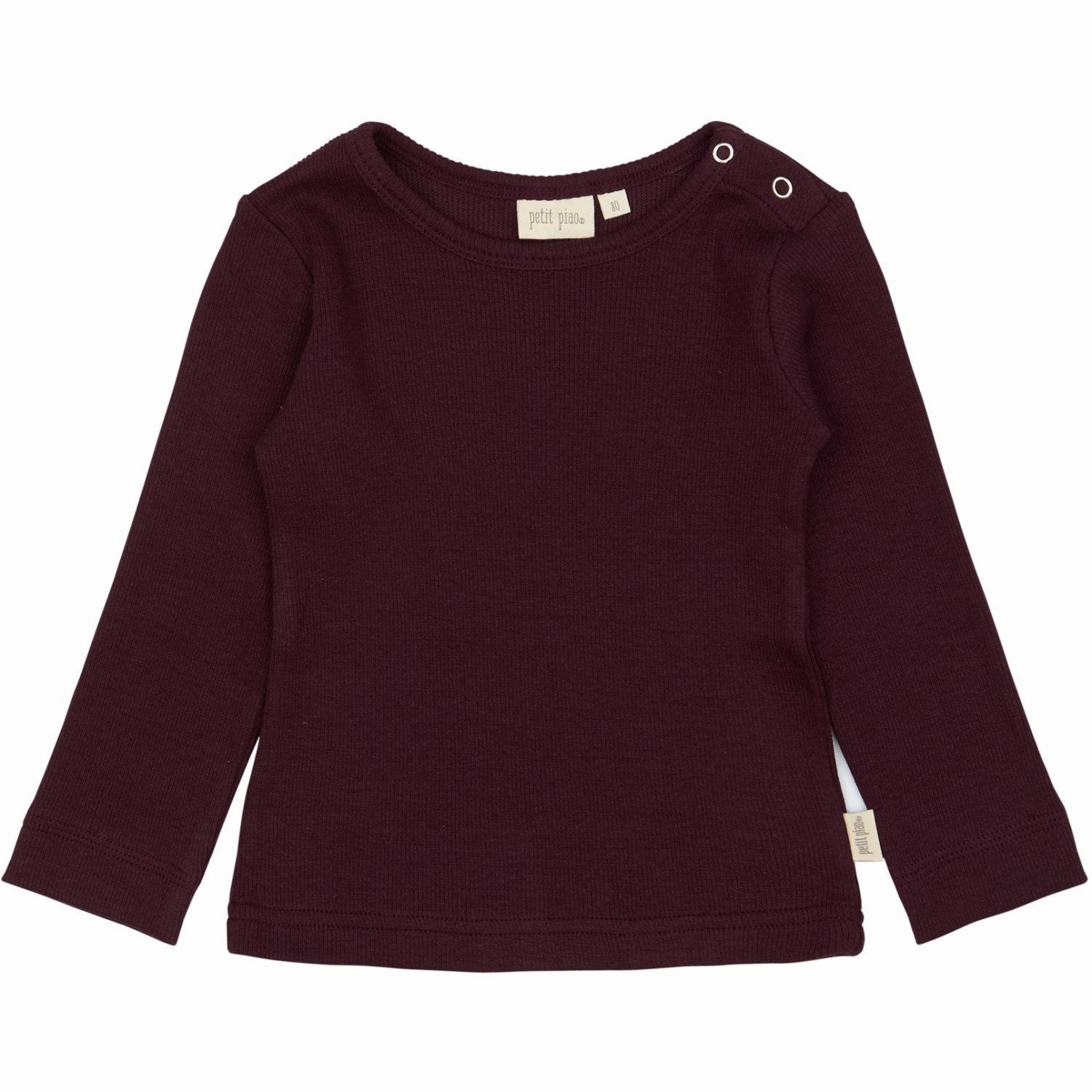 Linen blend Classic Color Petit Piao Dark Grape T-shirt L/S Modal