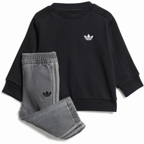 adidas Originals Black/Light Denim Denim Crew Set hypoallergenic