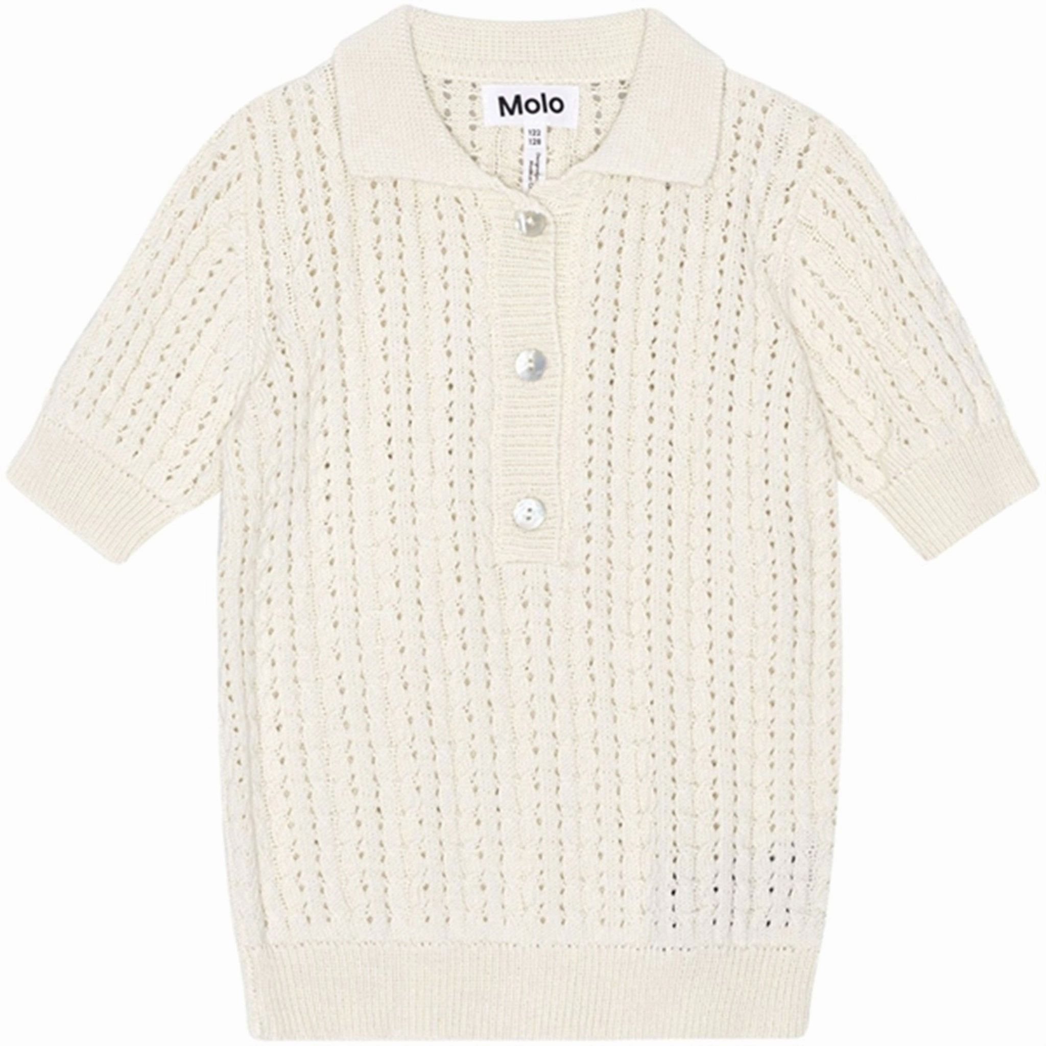 Molo Sea Shell Gretel Polo Lightweight Knit Polo Collar