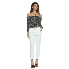 Cozy Feel RecycledMaterial Relish Pantalone da donna CAROL_1 vita media chino slim fit gabardine RDP2407016029 latte