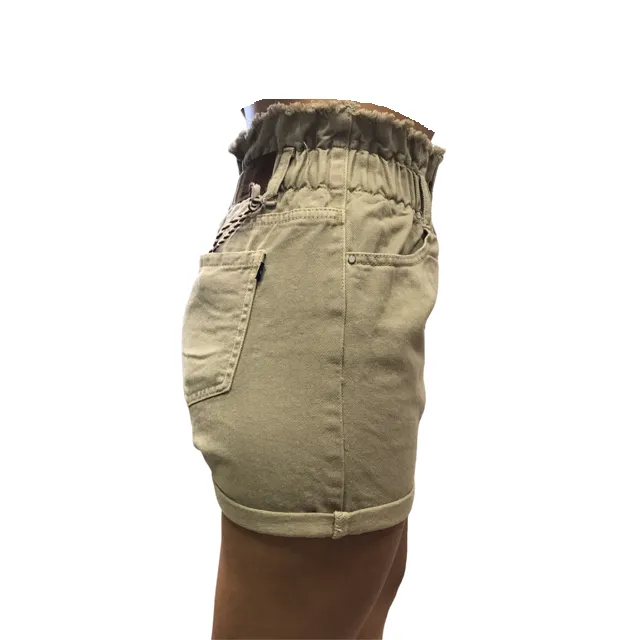 Silicone Gripper Strips Versatile Piece Smithy's Bermuda da donna in Denim con cinto alto elastico WBD641 beige