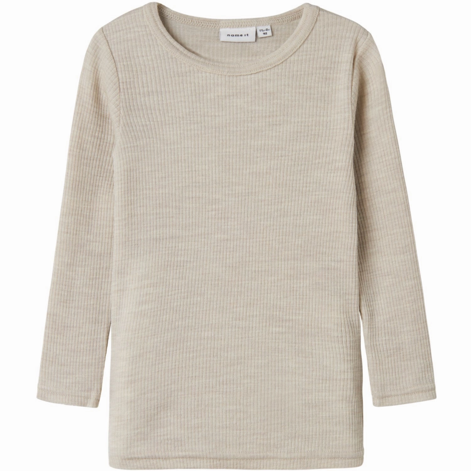 Name It Nacreous Cloud Nmnwax Wool Rib Ls Top Noos Bamboo Fiber Blend