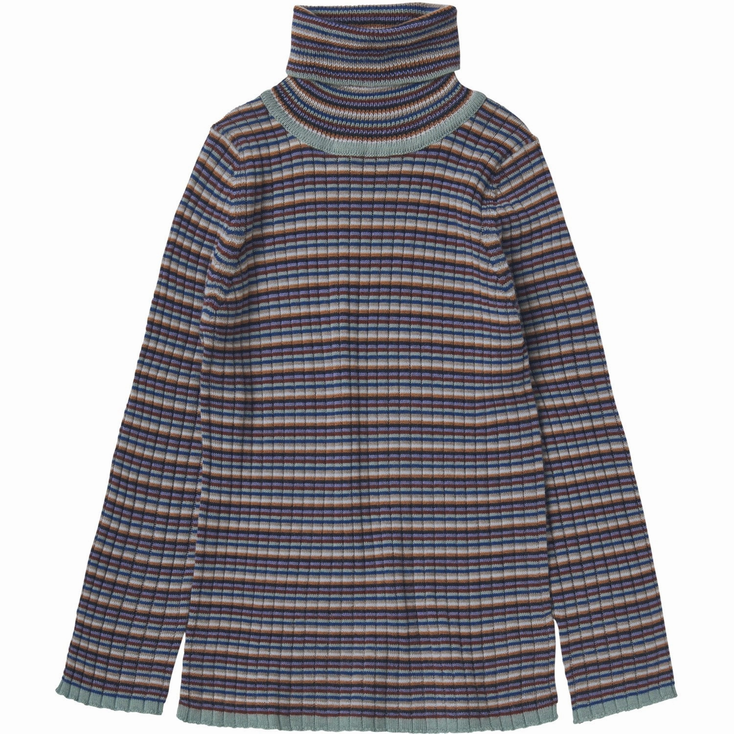 FUB Multi Stripe Rollneck Tee L/S No Slip Shoulder Grip