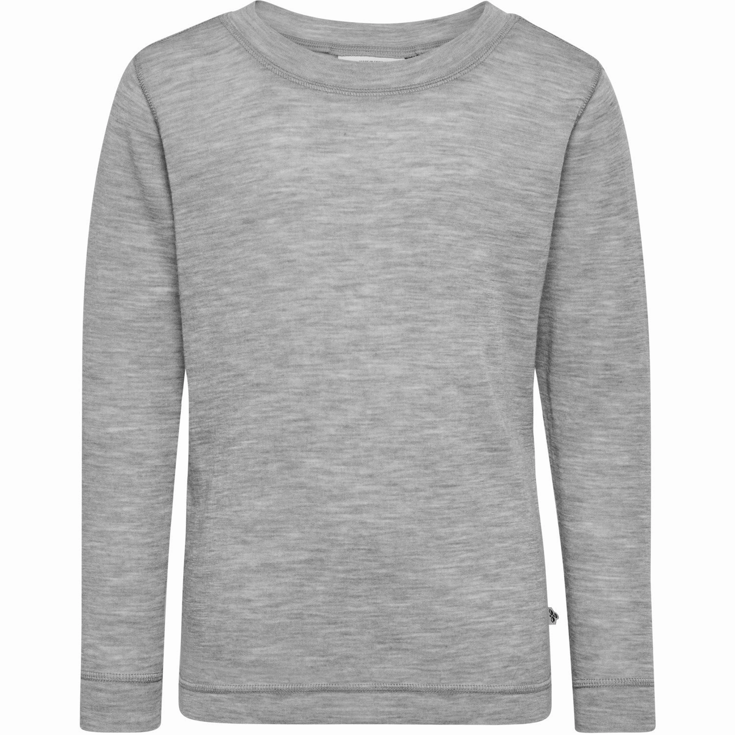 Chambray Fabric Hummel Grey Melange Jr Wool Rib T-Shirt L/S