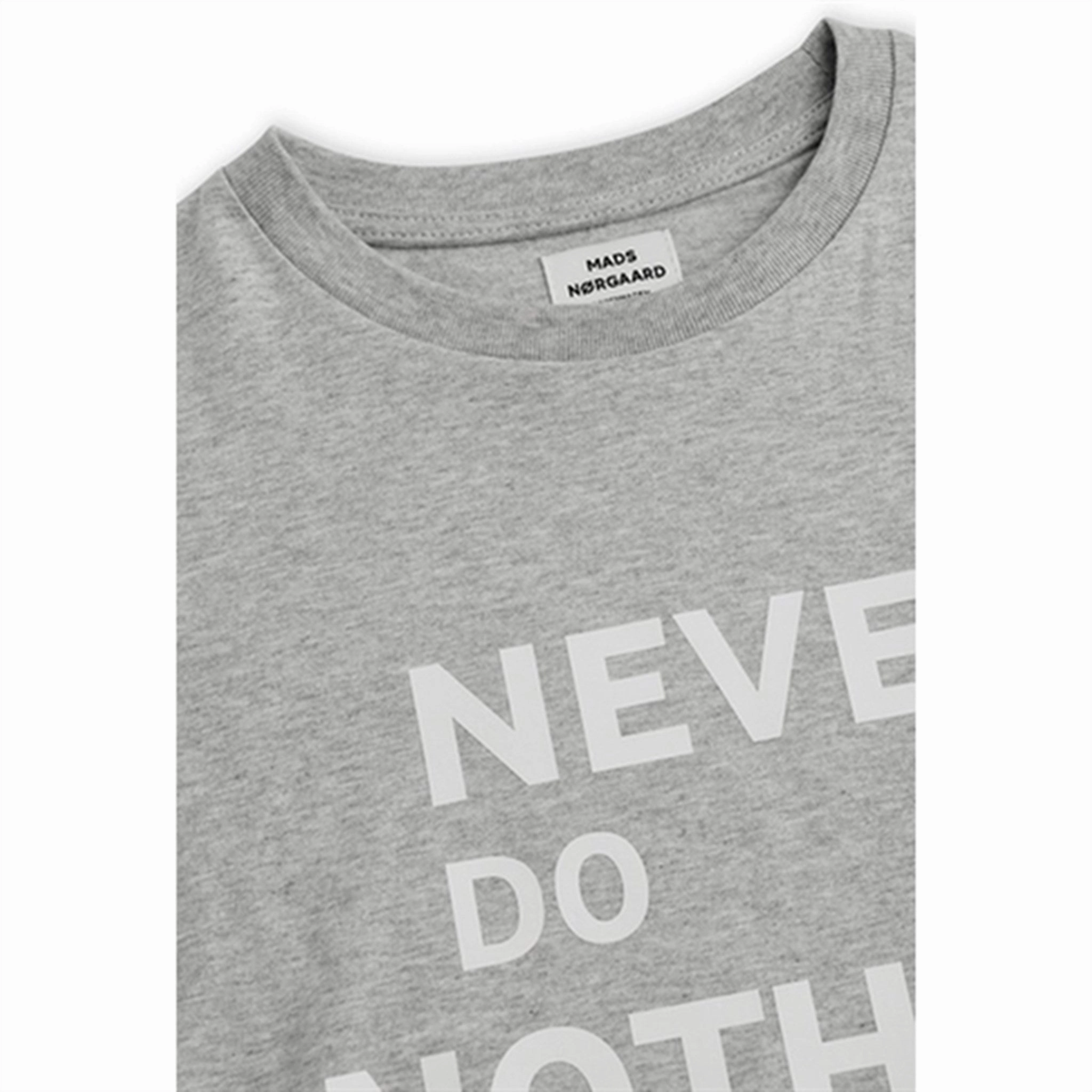 Flexible Neckline Mads N?rgaard NDN Thorlino T-Shirt Light Grey Melange
