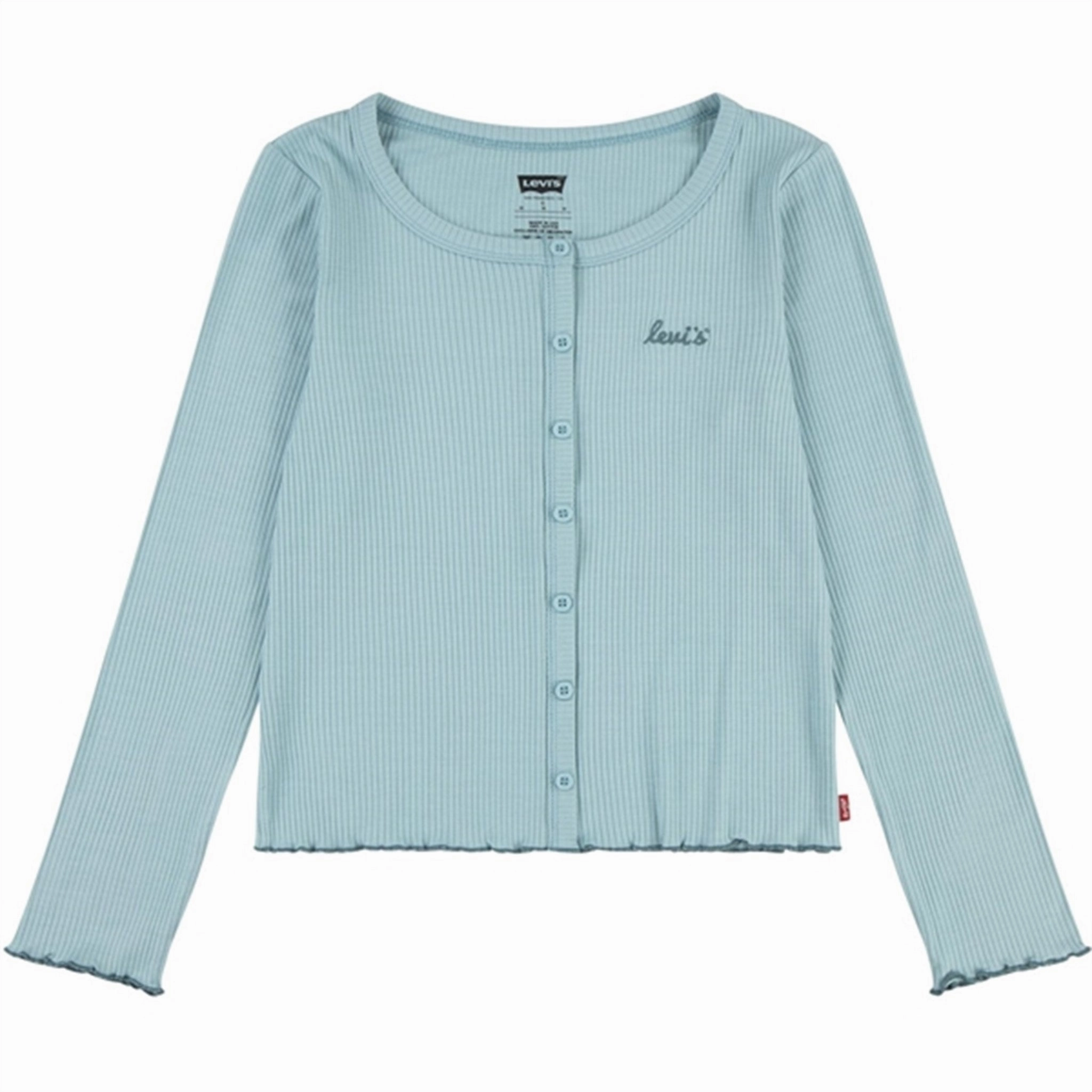 Summer Outfit Levi's Scoop Neck Ribbed Blouse Aqua Sea Blue