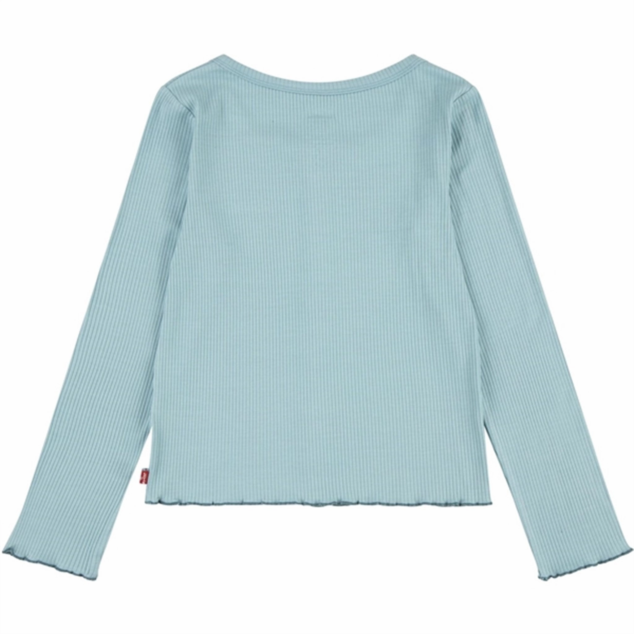 Levi's Scoop Neck Ribbed Blouse Aqua Sea Blue Dynamic Design Multi Pocket Utility