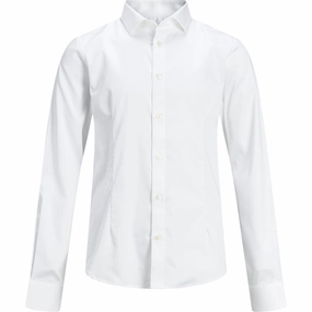 Tall Length Versatile Layering Piece Jack & Jones Junior White Parma Shirt Noos