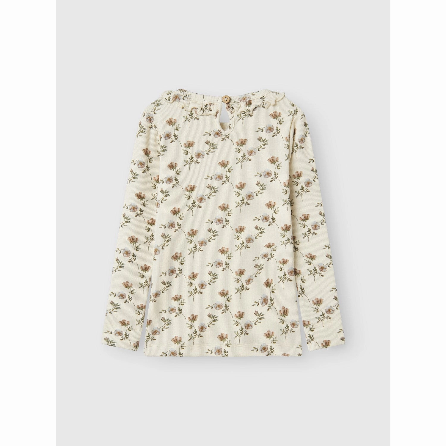 Lil'Atelier Turtledove Flowers Gavo Els Slim Blouse Fitted Shape