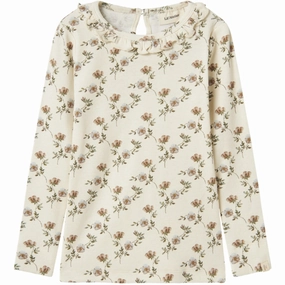 Durable Fabric Lil'Atelier Turtledove Flowers Gavo Els Slim Blouse