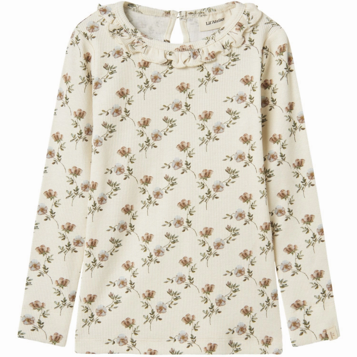 Soft Stretch Collar Lil'Atelier Turtledove Flowers Gavo Els Slim Blouse