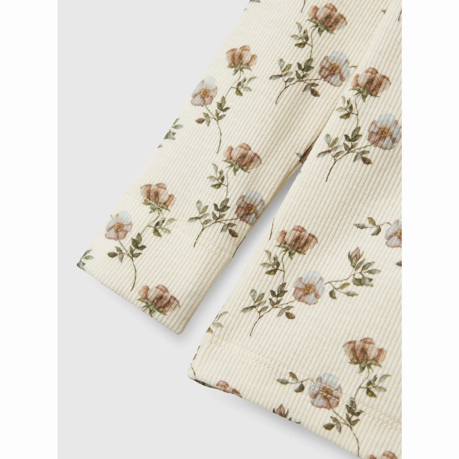 Lil'Atelier Turtledove Flowers Gavo Els Slim Blouse High Density Weave