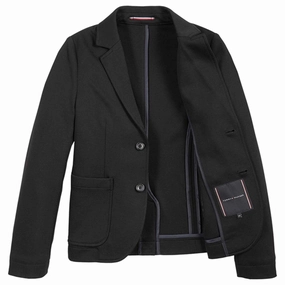 Tommy Hilfiger Comfort Pique Jersey Blazer Black Elegant Comfort Wrinkle Resistant Treatment