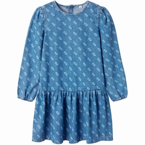 Name It Medium Blue Denim Runa Denim Dress Texture Blend