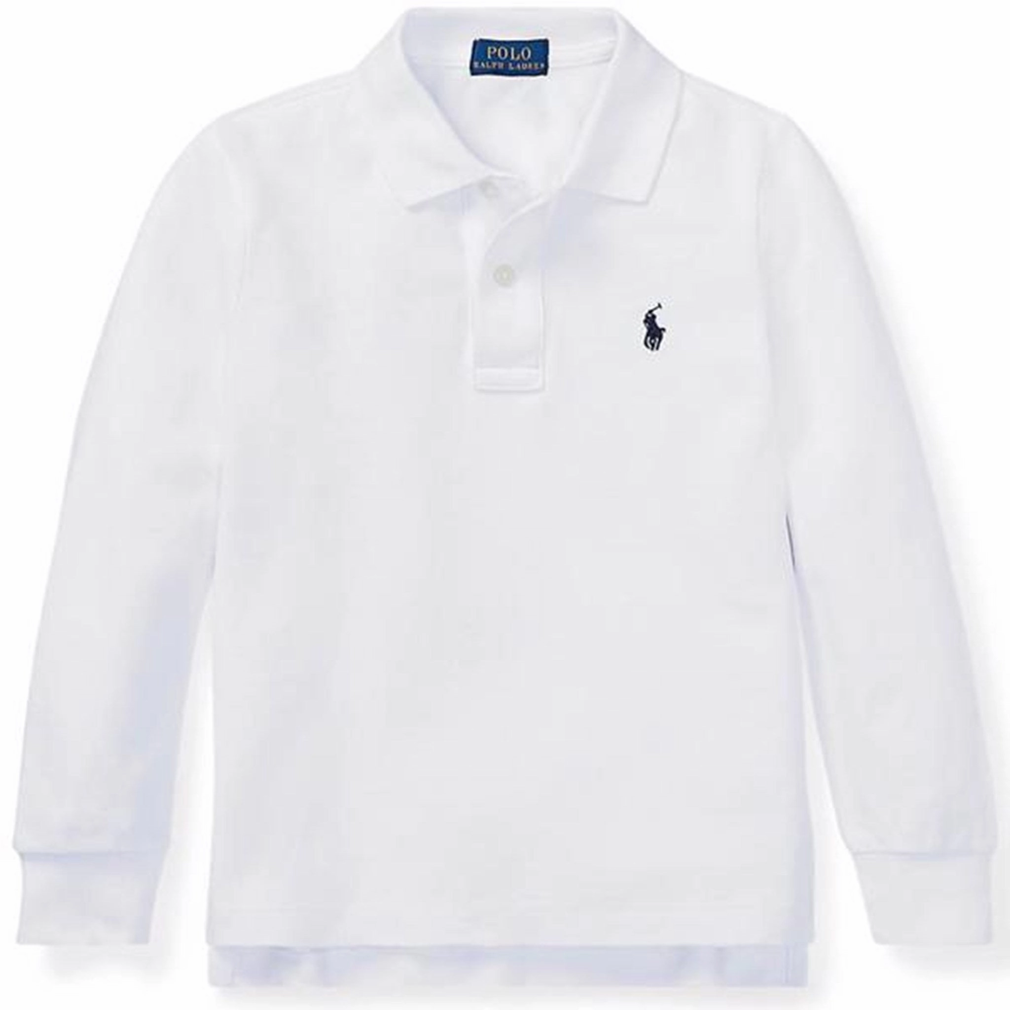Polo Ralph Lauren Boy Long Sleeve Polo White Stretch Comfort Performance Wear