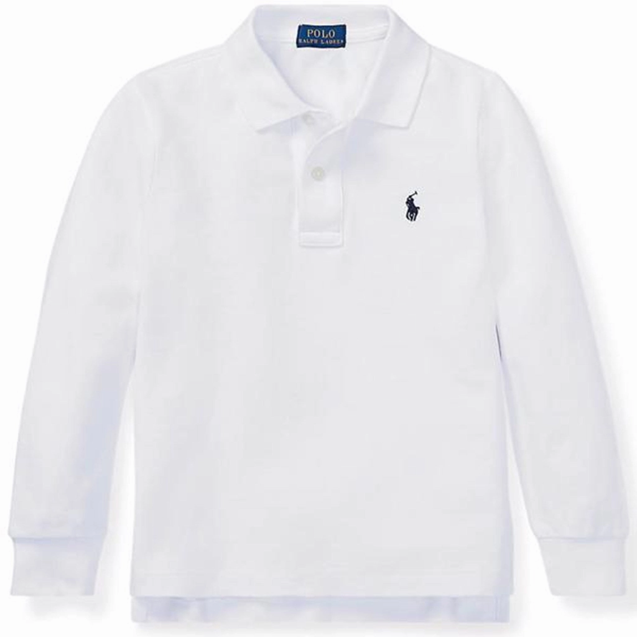 Polo Ralph Lauren Boy Long Sleeve Polo White Breathable Jersey AntiPilling Technology