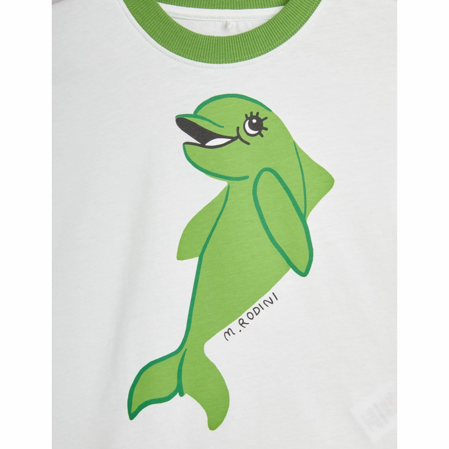 Mini Rodini Green Dolphin T-Shirt Breathable mesh Weekend Comfort Style