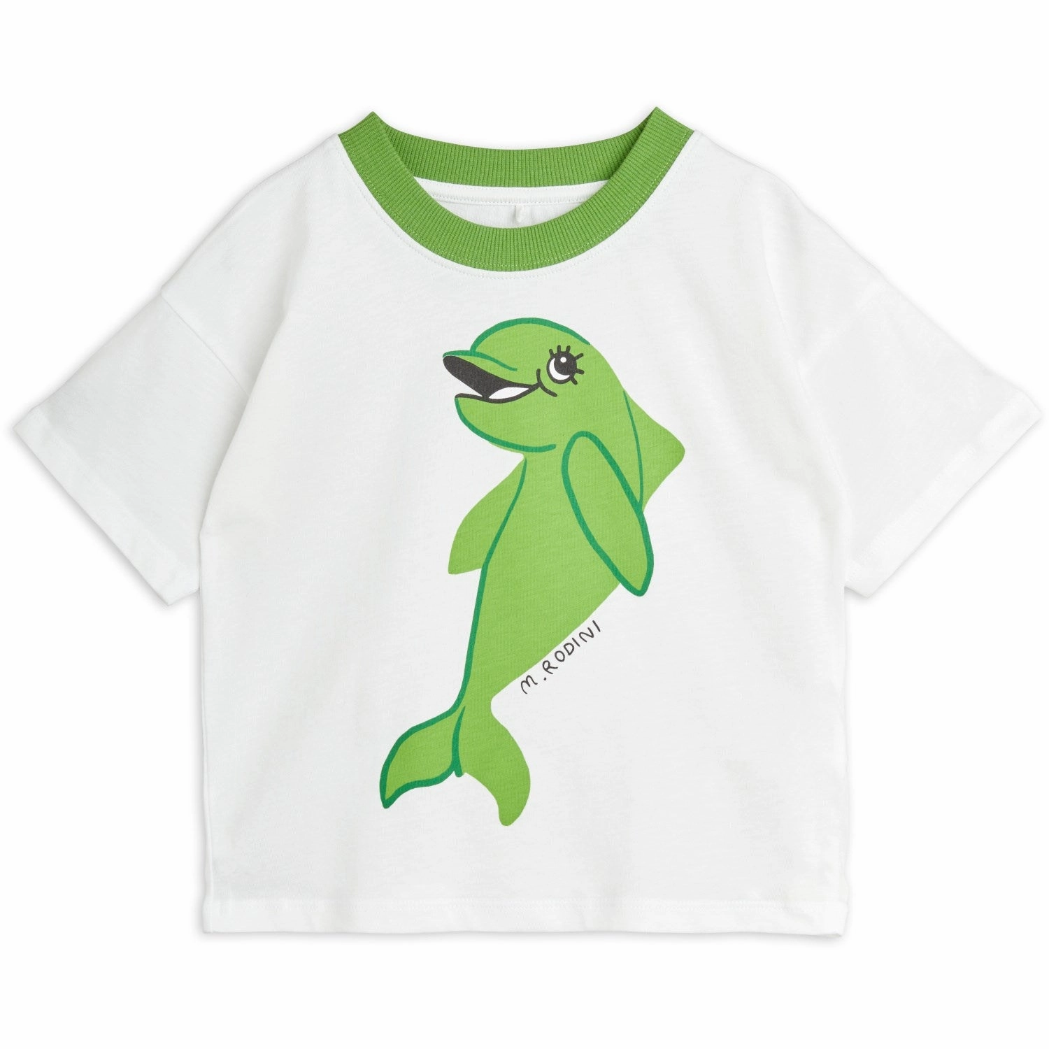 Mini Rodini Green Dolphin T-Shirt Non Irritating Seams