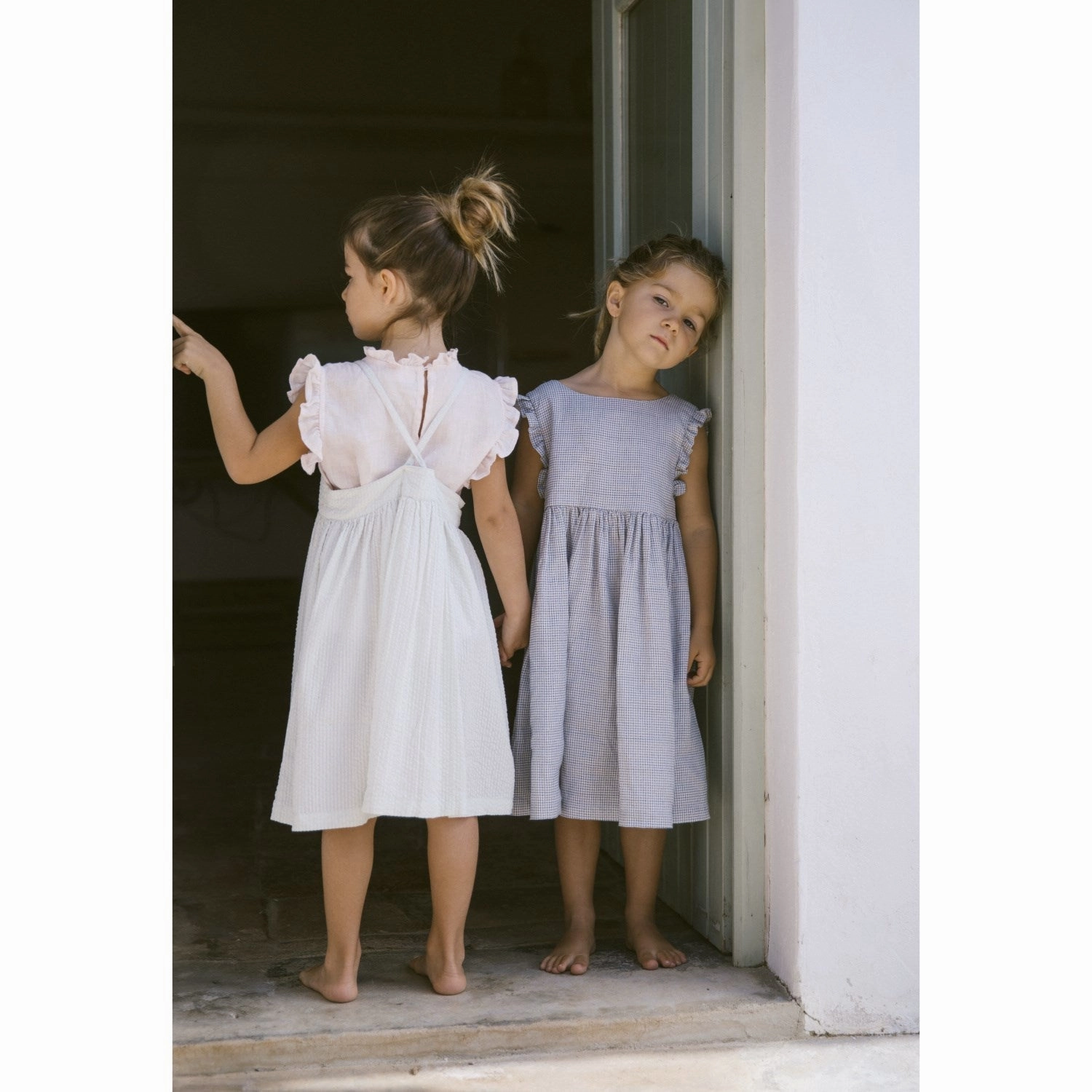 Wedding guest Soft Pleats MarMar Cotton Seersucker Mint Chalk Divo Dress