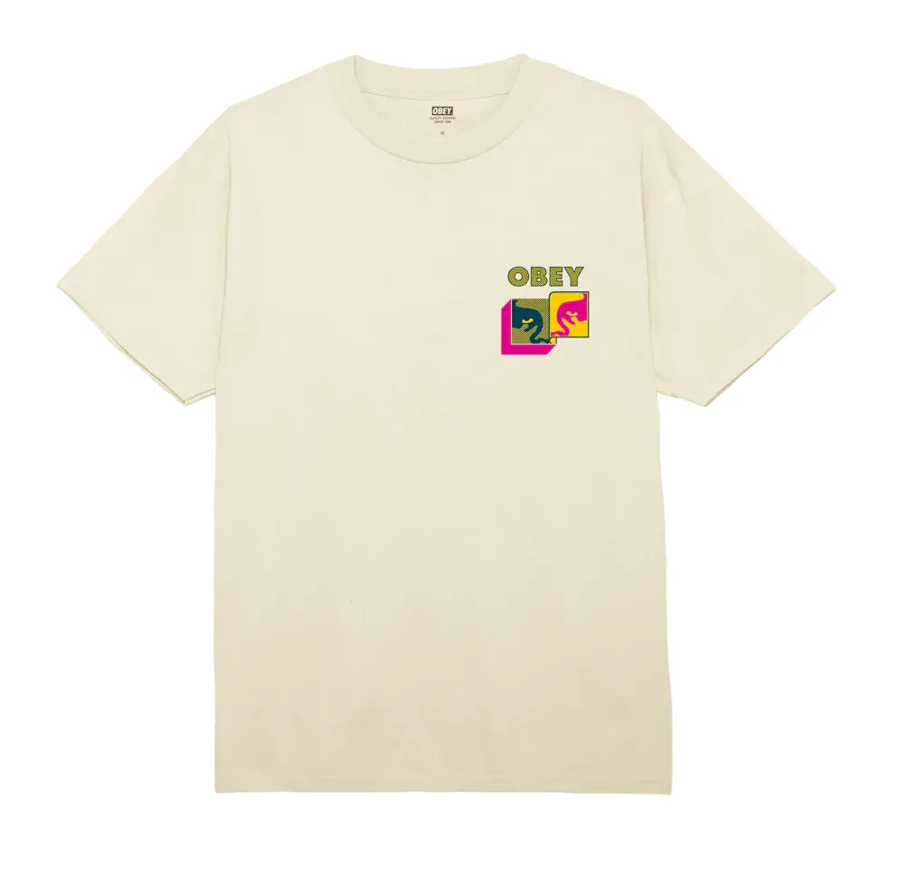 Obey maglietta manica corta da uomo Post Modern 165263778 bianco Flexible Wear Stretch Knit