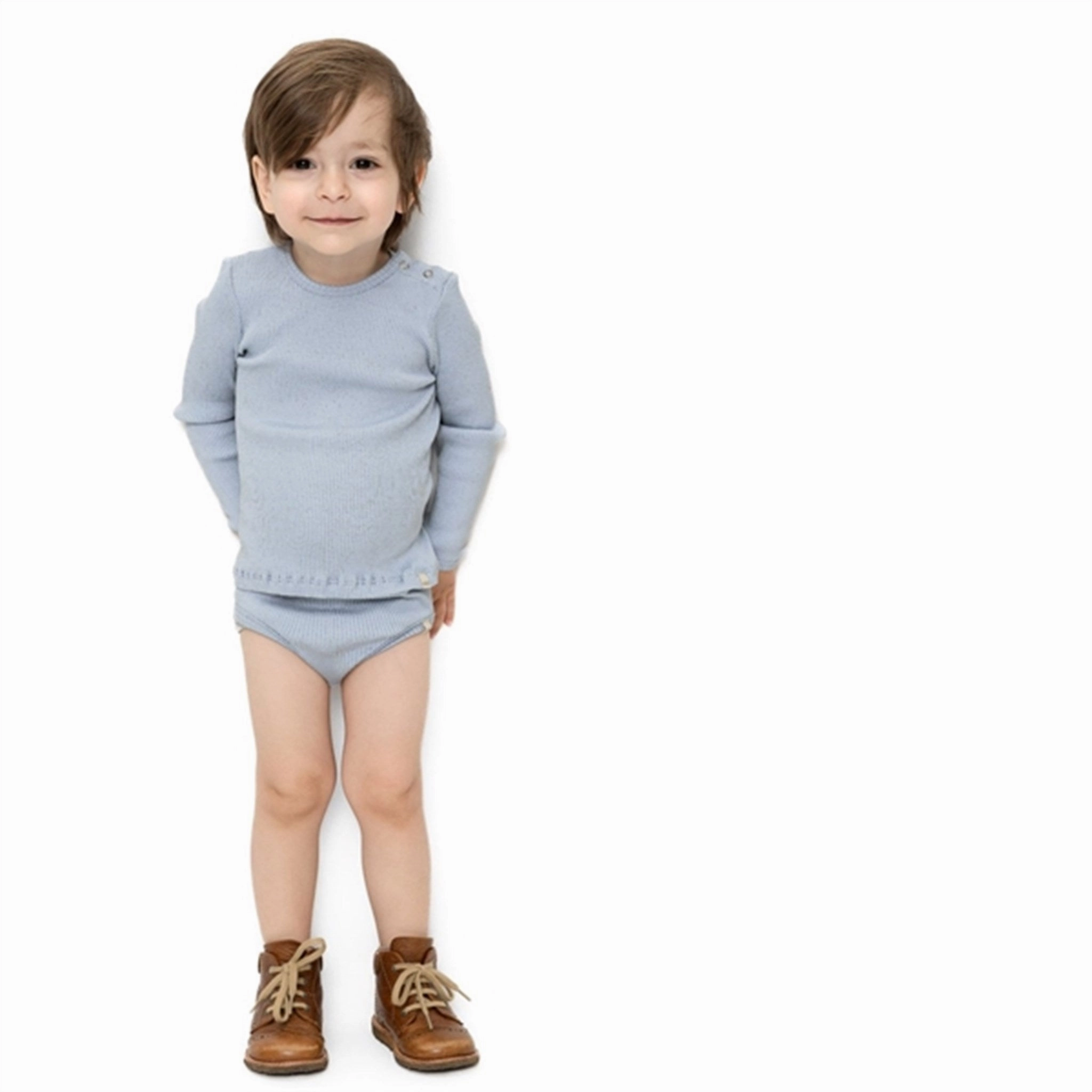 Minimalisma Bogense Blouse Light Blue Multipocket Style