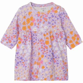 Name it Lilac Breeze Tunna Dress Warm Touch Lace Detail