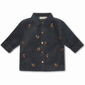 That's Mine Dark Slate Dusti Shirt Tuckable Hem Relaxed Comfort