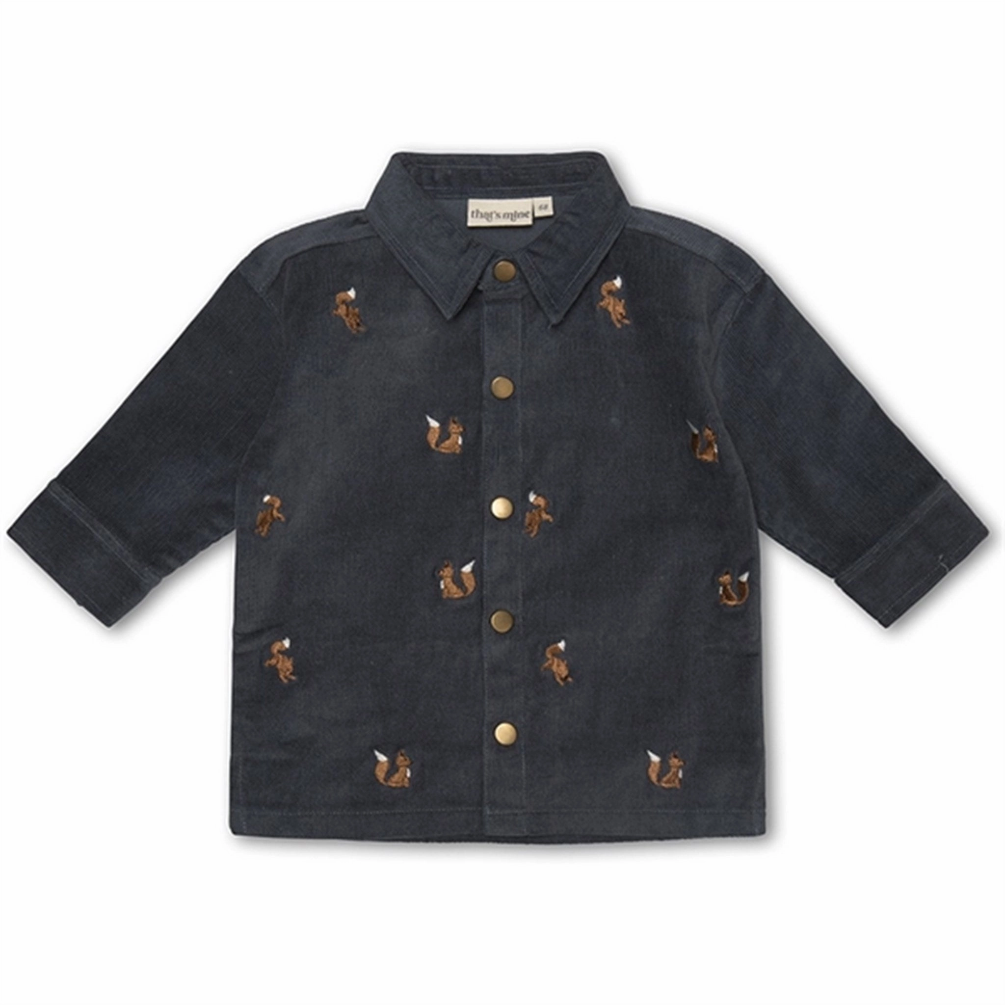 That's Mine Dark Slate Dusti Shirt Tuckable Hem Relaxed Comfort