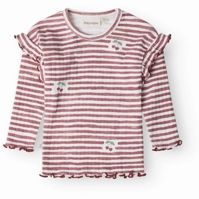 Odor Resistant Pre Shrunk Cotton Blend That's Mine Love Berry Stripe Jamilla Blouse