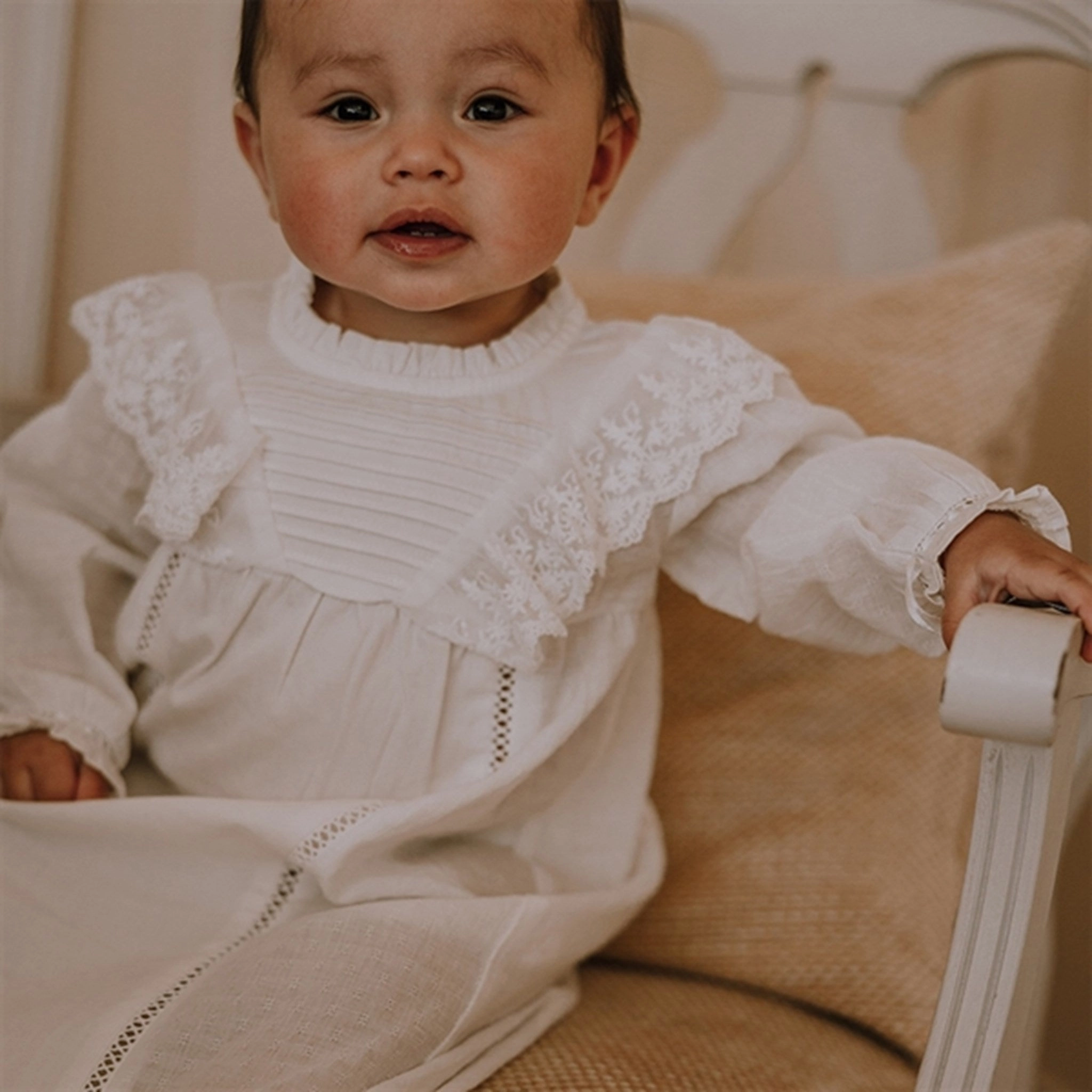 Rhinestone-Detail That's Mine Sea Salt Christa Christening Dress NOOS