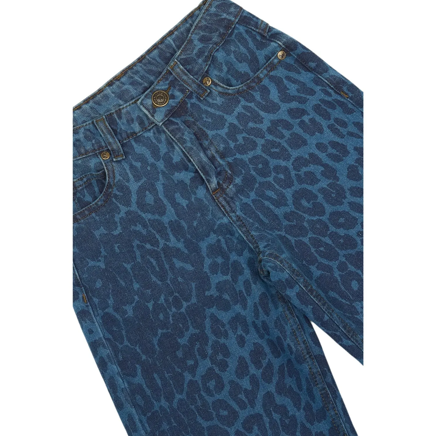 Base Look The New Medium Blue Denim AOP TNPrima Wide Jeans