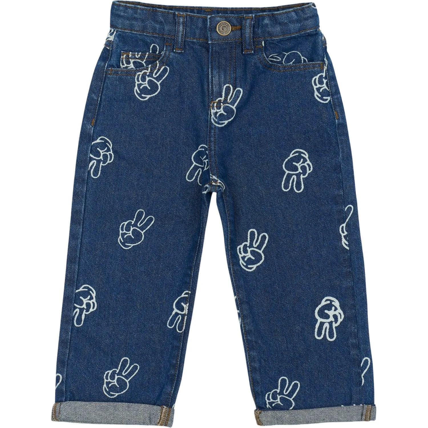 THE NEW Siblings Medium Blue Denim AOP Prosper Wide Jeans Stylish Daily Wear Parent Style