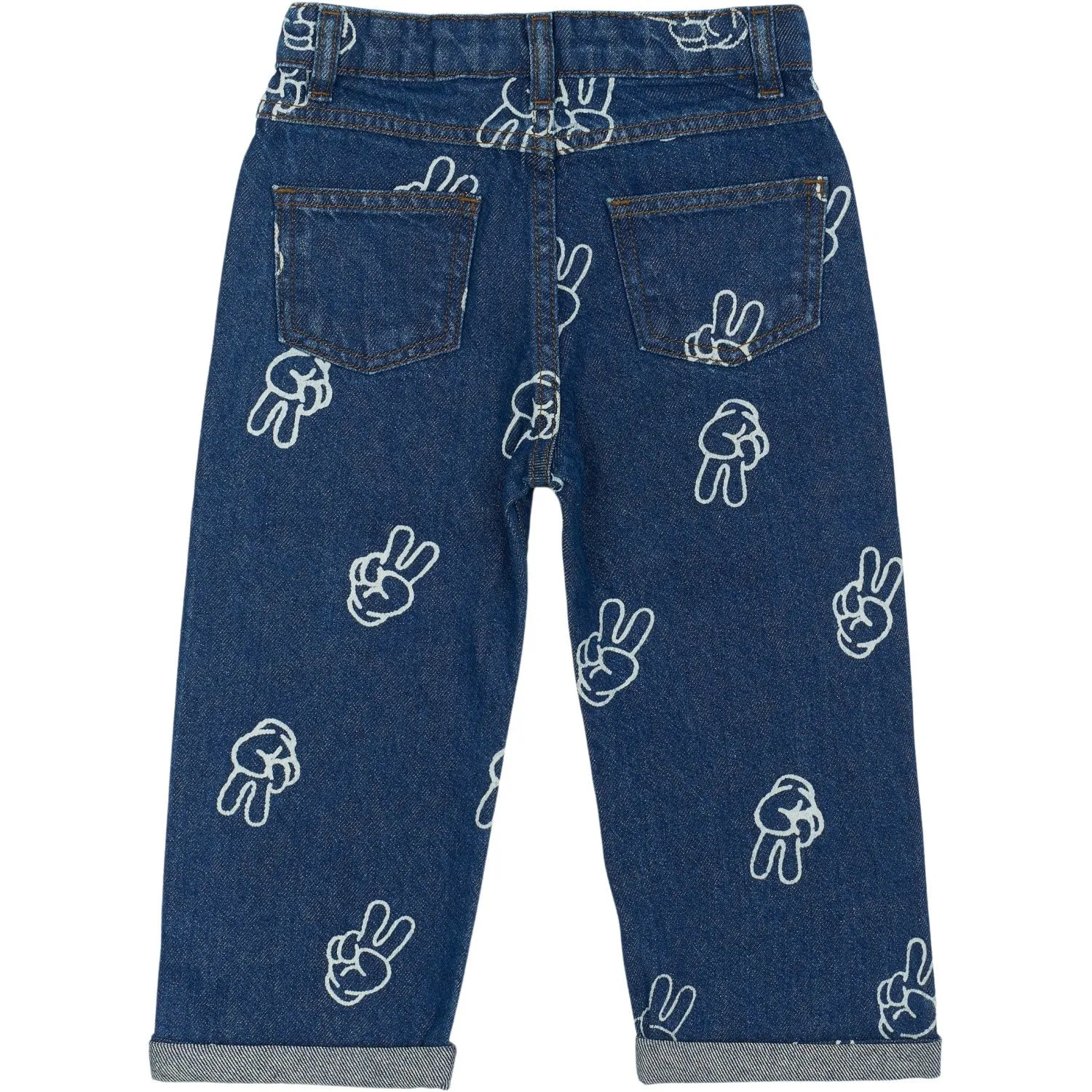 Classic Wear Textured Subtle Texture THE NEW Siblings Medium Blue Denim AOP Prosper Wide Jeans