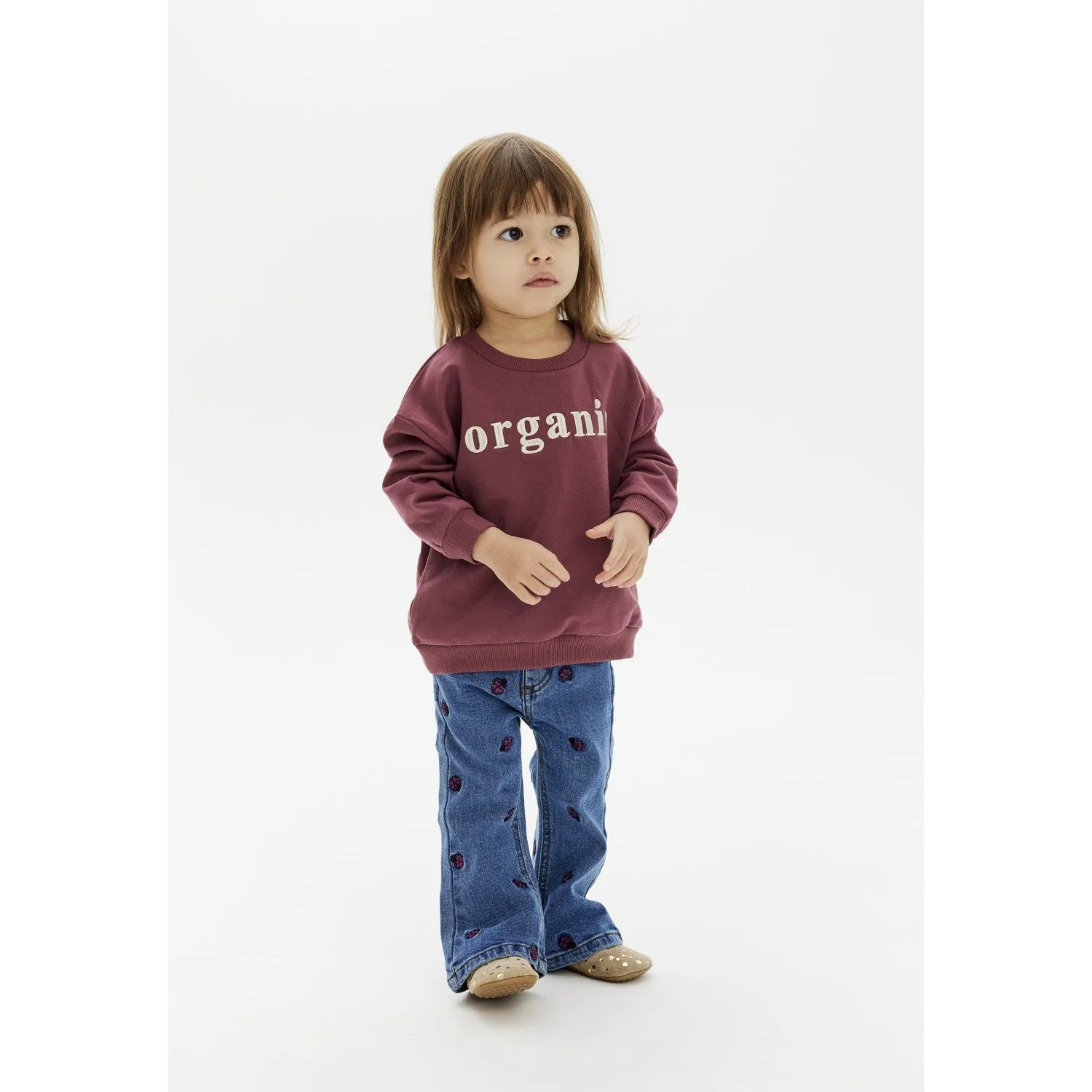 THE NEW Siblings Medium Blue Denim Mitty Flared Jeans Travel Light Neutral Fabric