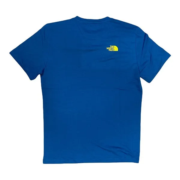 The North Face maglietta manica corta da uomo Foundation Graphic NF0A55EFM191 blu chiaro Stylish Layer Look
