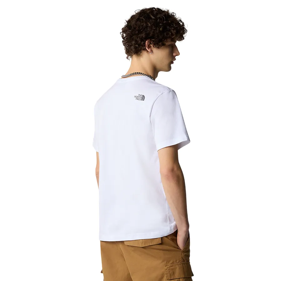 The North Face maglietta manica corta da uomo Mountain Line NF0A87NTFN41 bianco Chill Comfort Look Relaxed Look