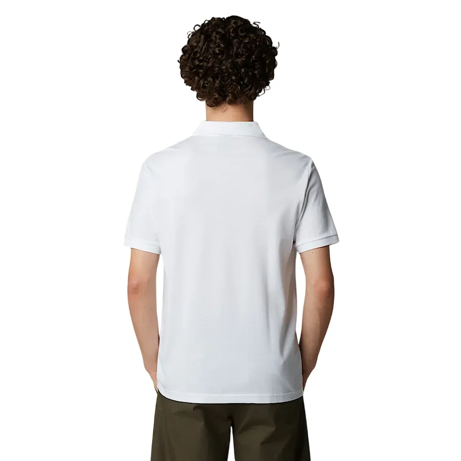 The North Face polo manica corta da uomo in cotone piquet Essential NF0A8C1PFN4 bianco Relaxed Comfort Heather Effect Weaving